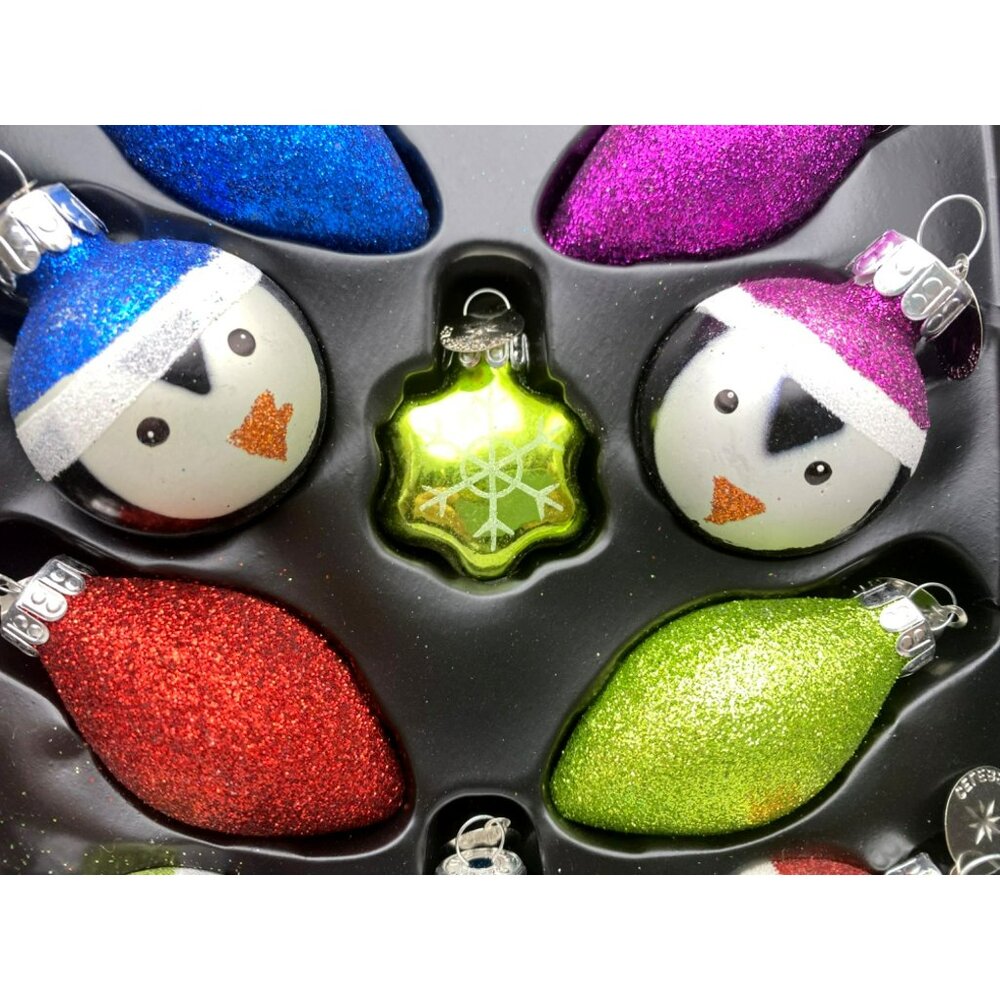 Christopher Radko 13 Ornaments Celebrations Penguins Snowflakes Christmas Lights - Picture 3 of 6